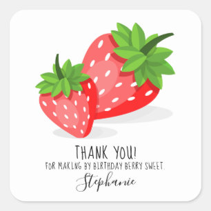 Strawberry Patch Square Sticker