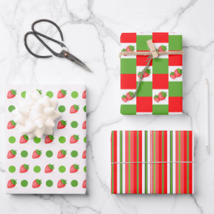 Strawberry Patch Wrapping Paper Sheet