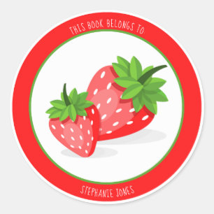 Strawberry PatchThis Book Belongs to Classic Round Sticker