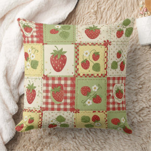 Strawberry Patchwork Picnic (6) Cushion