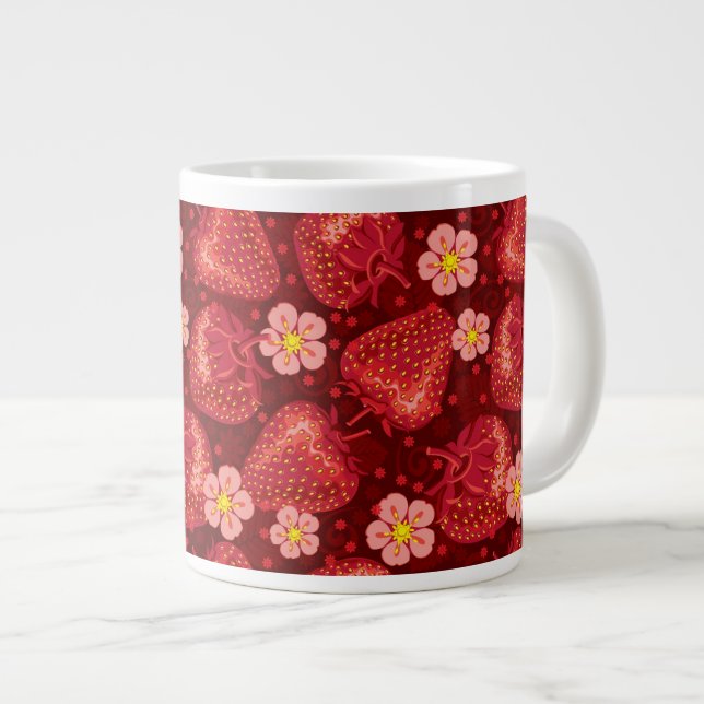 Strawberry Pattern 2 2 Large Coffee Mug (Front Right)