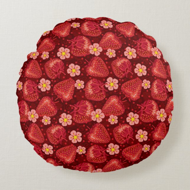Strawberry Pattern 2 2 Round Cushion (Front)