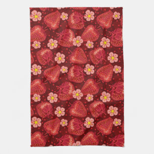 Strawberry Pattern 2 2 Tea Towel