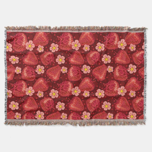 Strawberry Pattern 2 2 Throw Blanket (Front)