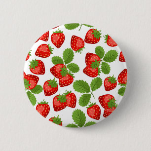 Strawberry pattern 6 cm round badge