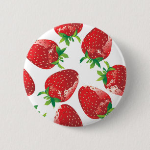 Strawberry pattern 6 cm round badge