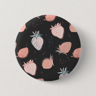 Strawberry pattern 6 cm round badge
