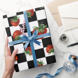 Strawberry Pattern Baby Shower Wrapping Paper