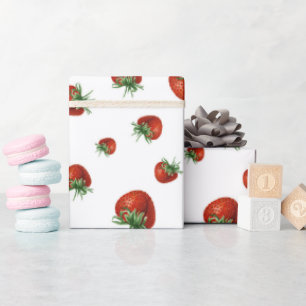 Strawberry Pattern Baby Shower Wrapping Paper