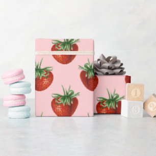 Strawberry Pattern Baby Shower Wrapping Paper