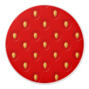Strawberry Pattern Ceramic Knob