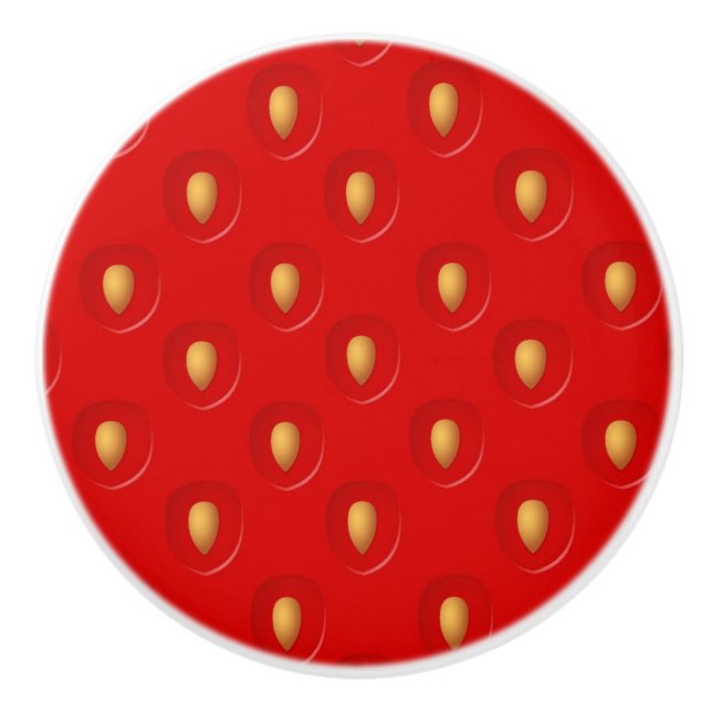 Strawberry Pattern Ceramic Knob (Front)