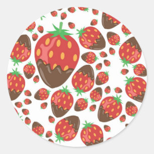 Strawberry pattern classic round sticker
