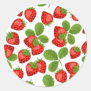 Strawberry pattern classic round sticker