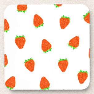 strawberry pattern coaster