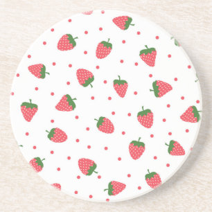 Strawberry pattern coaster
