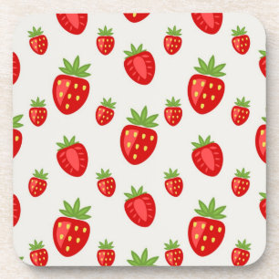 Strawberry pattern coaster