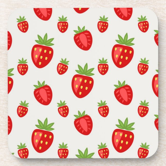 Strawberry pattern coaster (Front)