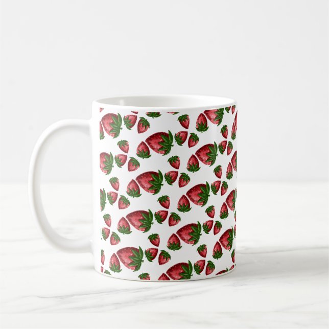 Strawberry Pattern Cute Kitchen Mug (Left)