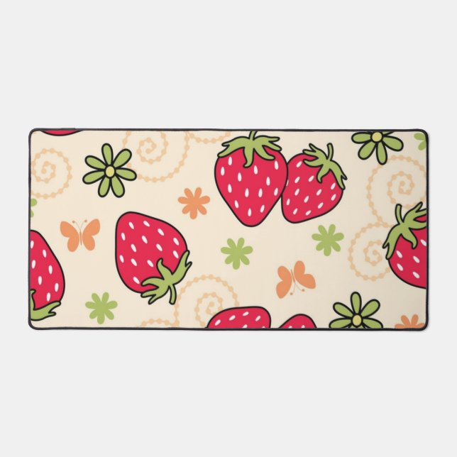 Strawberry pattern desk mat (Front)