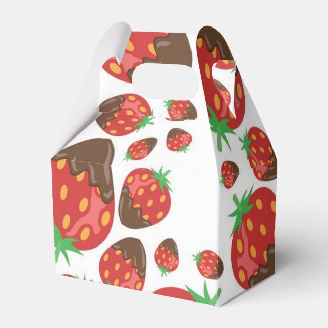 Strawberry pattern favour box (Front Side)