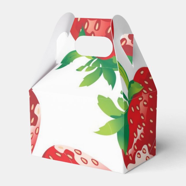 Strawberry pattern favour box (Front Side)