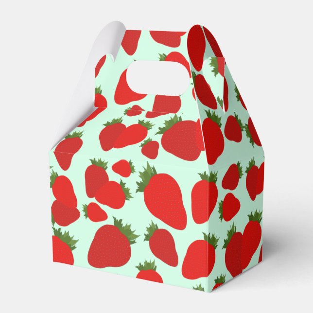 Strawberry Pattern Favour Box (Front Side)
