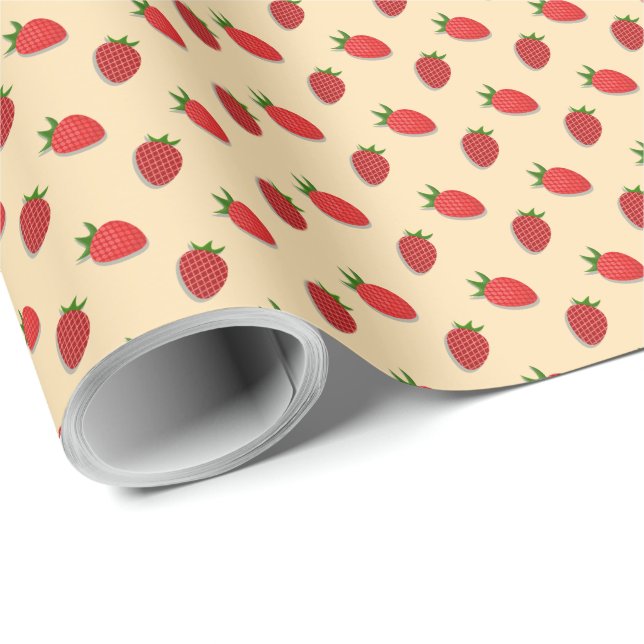 Strawberry pattern for fruit summert wrapping paper (Roll Corner)