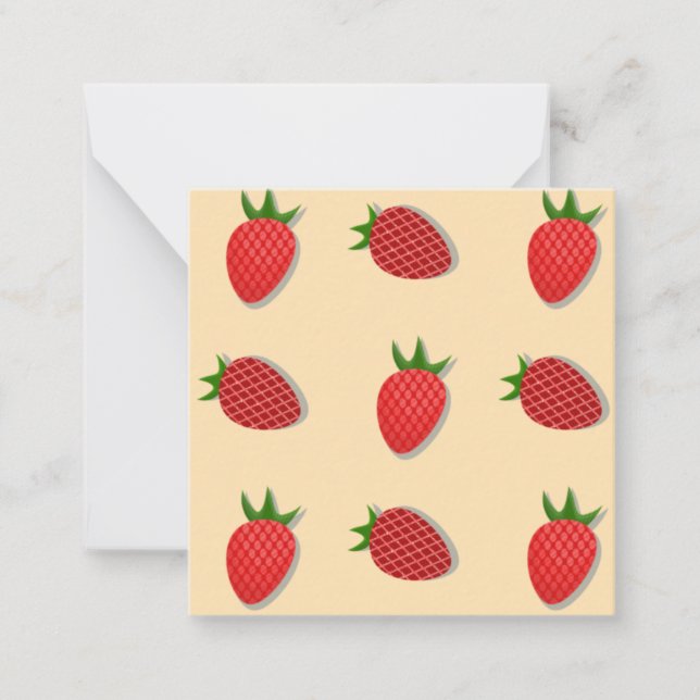 Strawberry pattern for fruit summertime good vibes card (Front)