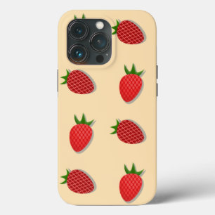 Strawberry pattern for fruit summertime good vibes iPhone 13 pro case