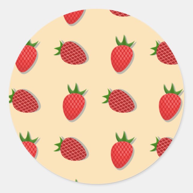Strawberry pattern for fruit summertime good vibes classic round sticker (Front)