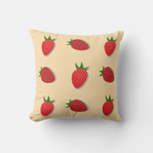 Strawberry pattern for fruit summertime good vibes cushion
