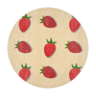 Strawberry pattern for fruit summertime good vibes cutting board