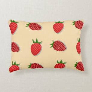 Strawberry pattern for fruit summertime good vibes decorative cushion