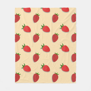 Strawberry pattern for fruit summertime good vibes fleece blanket