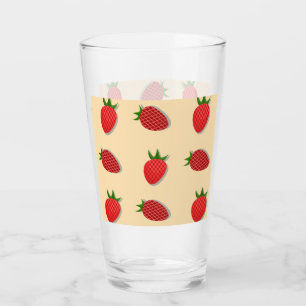 Strawberry pattern for fruit summertime good vibes glass