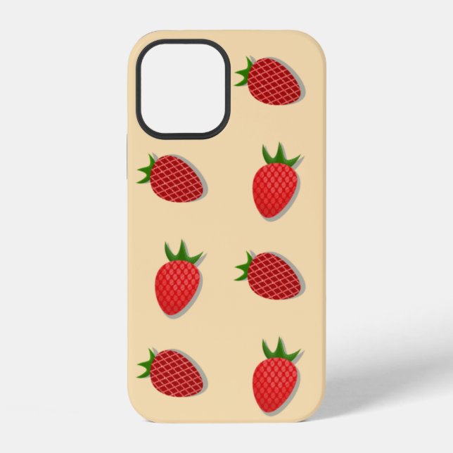 Strawberry pattern for fruit summertime good vibes iPhone case (Back)