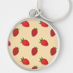 Strawberry pattern for fruit summertime good vibes key ring