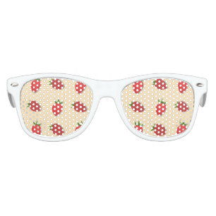 Strawberry pattern for fruit summertime good vibes kids sunglasses