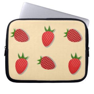 Strawberry pattern for fruit summertime good vibes laptop sleeve