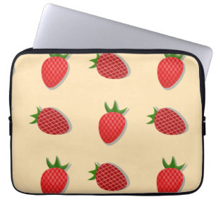 Strawberry pattern for fruit summertime good vibes laptop sleeve
