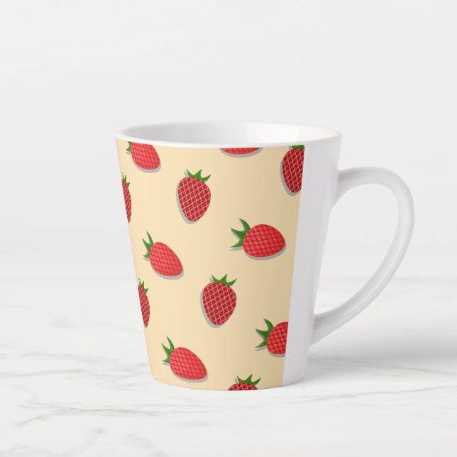 Strawberry pattern for fruit summertime good vibes latte mug (Right)