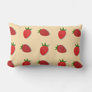 Strawberry pattern for fruit summertime good vibes lumbar cushion