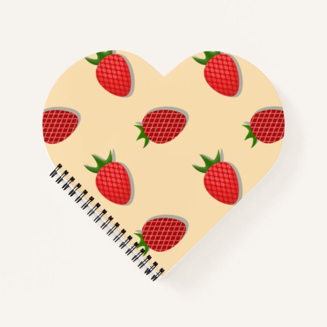 Strawberry pattern for fruit summertime good vibes notebook (Front)