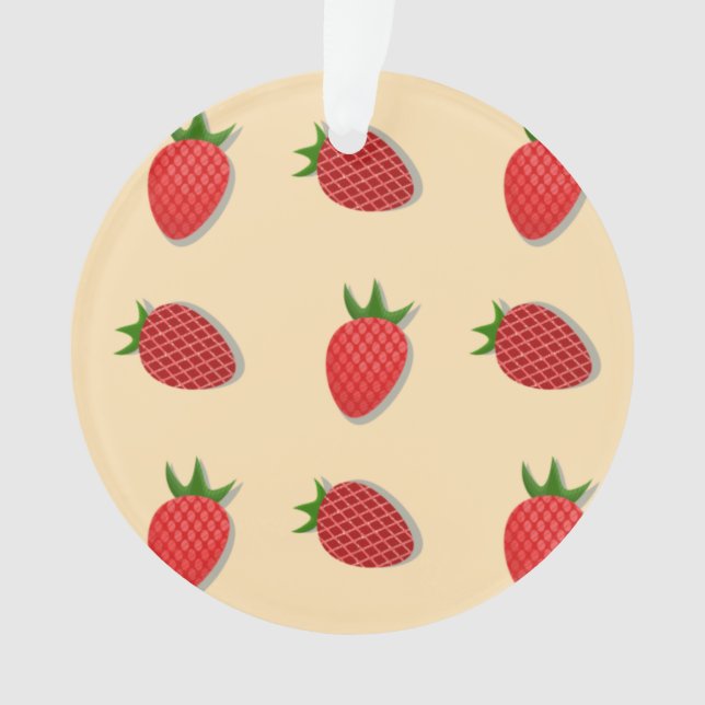 Strawberry pattern for fruit summertime good vibes ornament (Front)