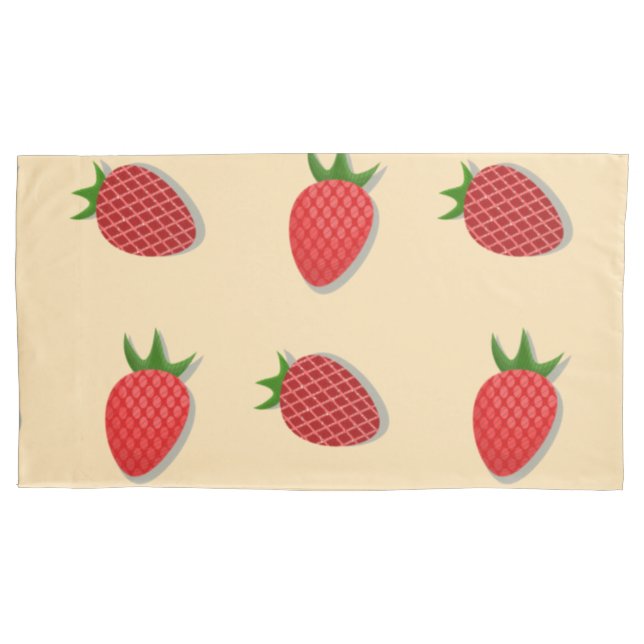 Strawberry pattern for fruit summertime good vibes pillowcase (Front-Left)