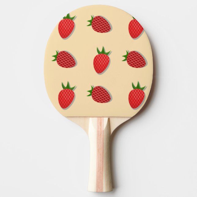 Strawberry pattern for fruit summertime good vibes ping pong paddle (Front)