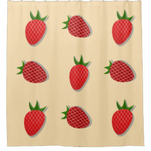 Strawberry pattern for fruit summertime good vibes shower curtain