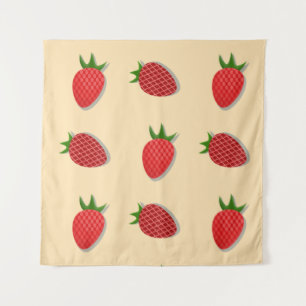 Strawberry pattern for fruit summertime good vibes tapestry