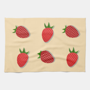 Strawberry pattern for fruit summertime good vibes tea towel